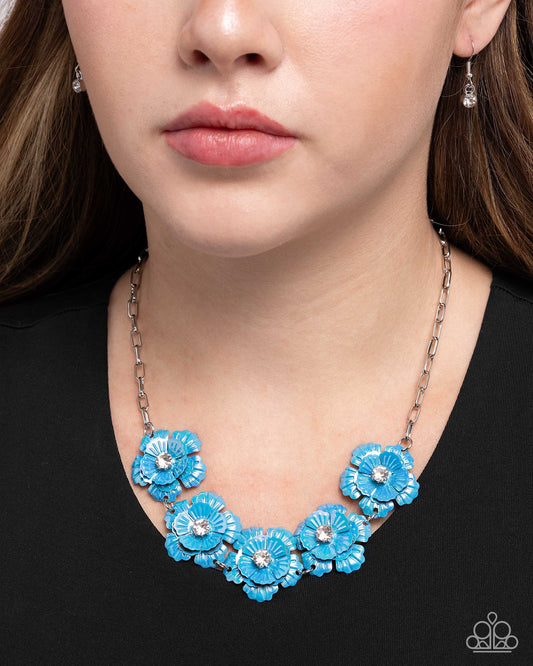 Paparazzi Flower Chain - Blue Necklace