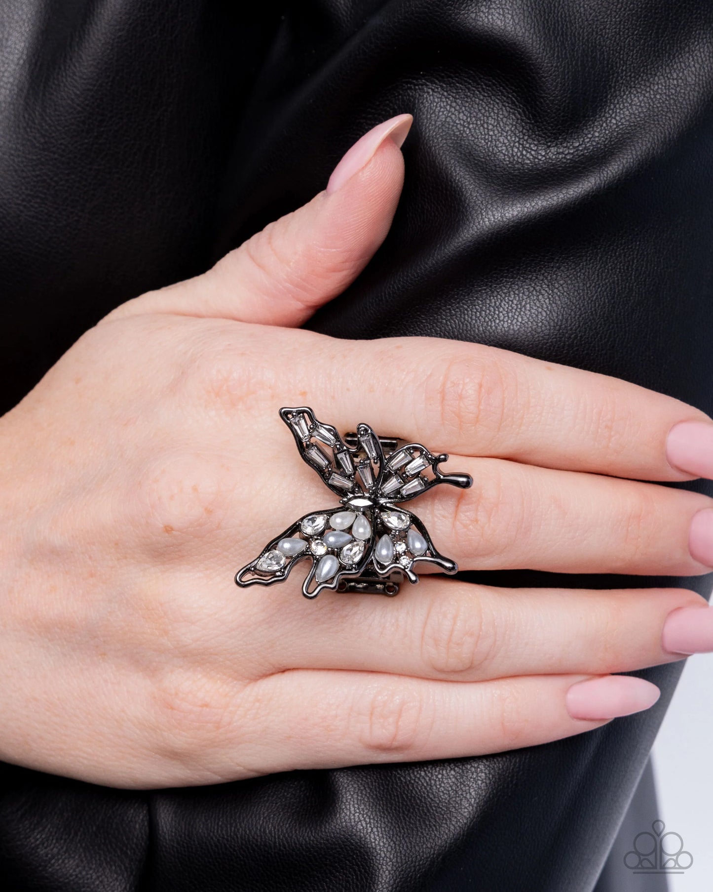 Necklace: "Hopeful Hierarchy - Black" 
Ring: "Aerial Allure - Black
