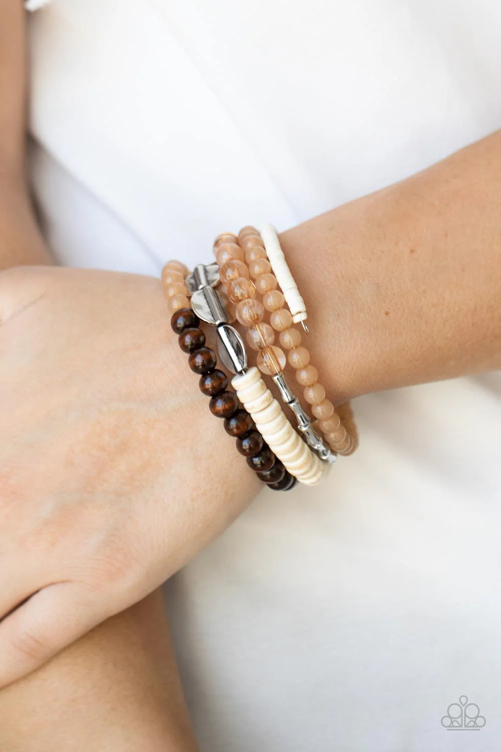 Paparazzi ♥ Free-Spirited Spiral - Brown ♥ Bracelet