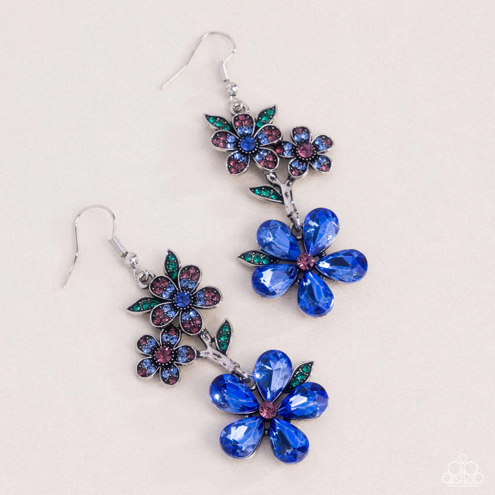 Paparazzi Breathtaking Bloom - Blue Earrings