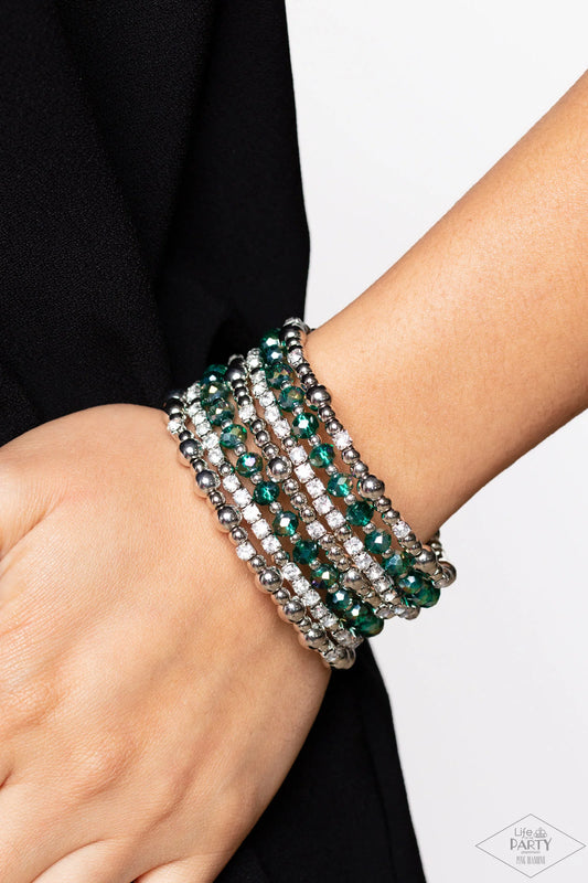 Paparazzi ICE Knowing You - Green Bracelet