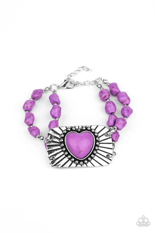 Paparazzi Sandstone Sweetheart - Purple Bracelet