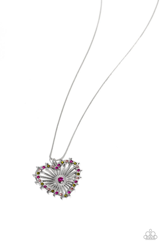 Paparazzi Flirting Ferris Wheel - Pink Necklace
