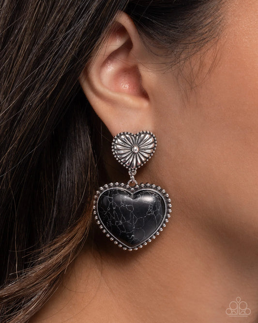 Paparazzi Rustic Reinvention - Black Post Earrings
