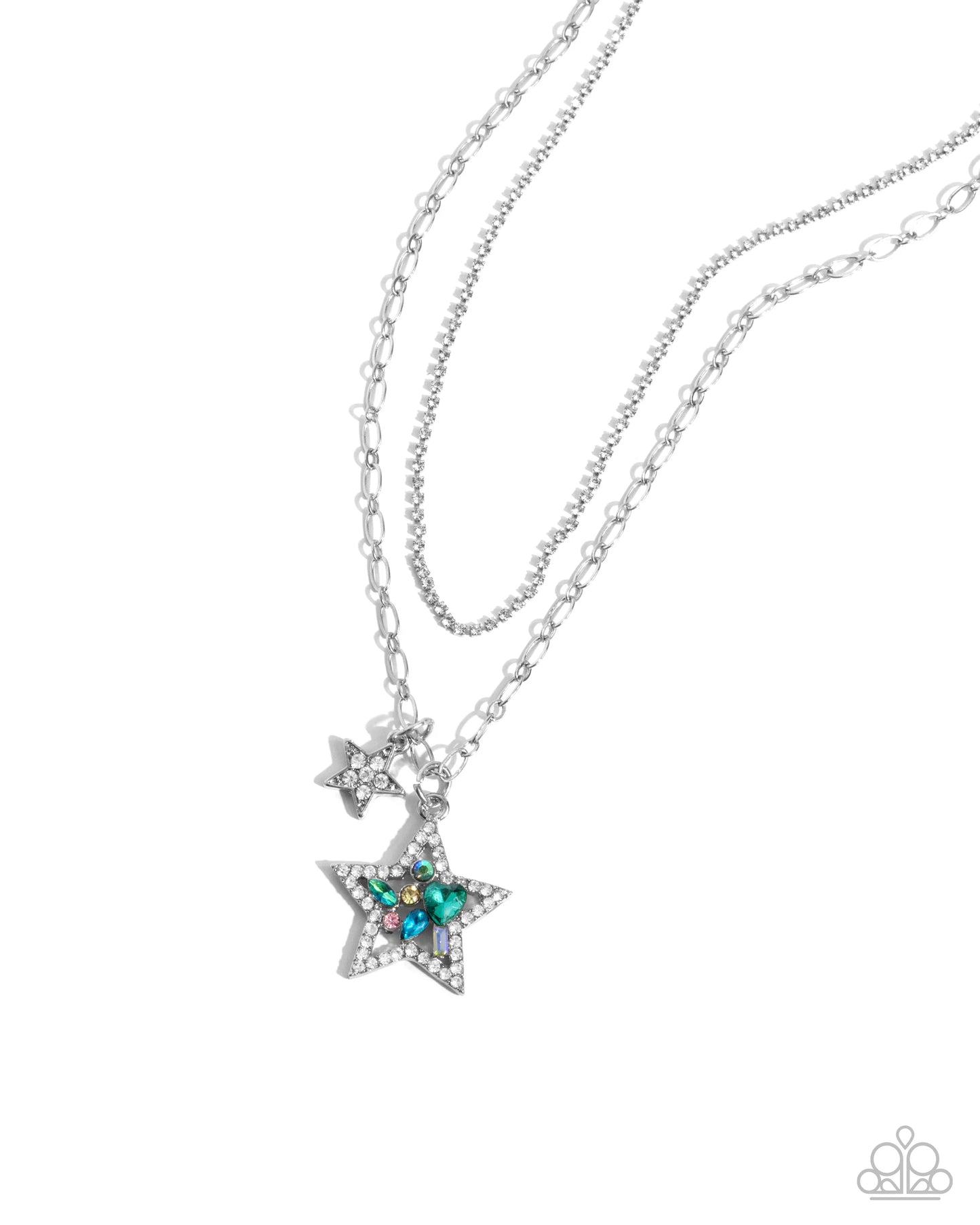 Paparazzi Stackable Stars - Green Necklace