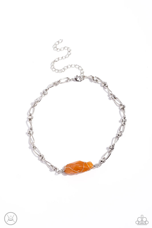 Paparazzi Cavern Class - Orange Necklace/Paparazzi Whimsically Wrapped - Orange Bracelet