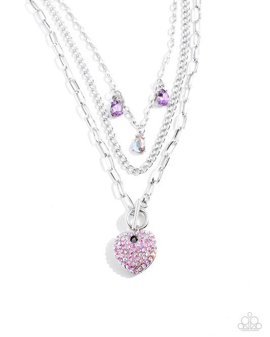 Paparazzi HEART History - Purple Necklace