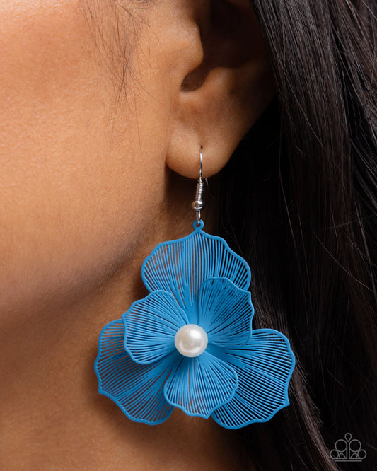 Paparazzi PETAL the Score Blue Earrings