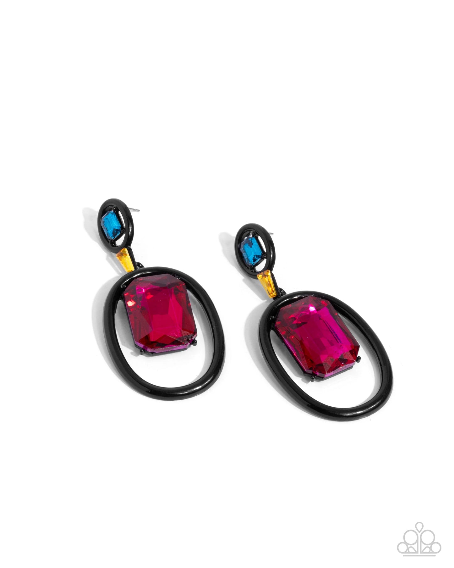 Paparazzi Dipped in Dazzle - Black Post Earrings