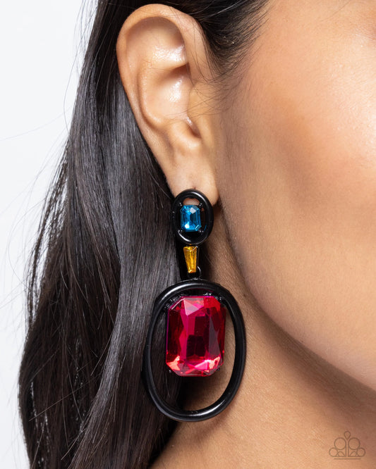 Paparazzi Dipped in Dazzle - Black Post Earrings