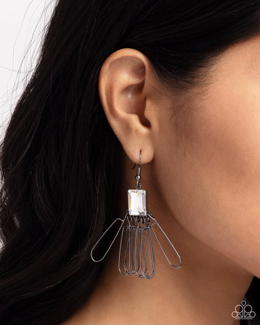 Paparazzi Factory Flair - Black Earrings