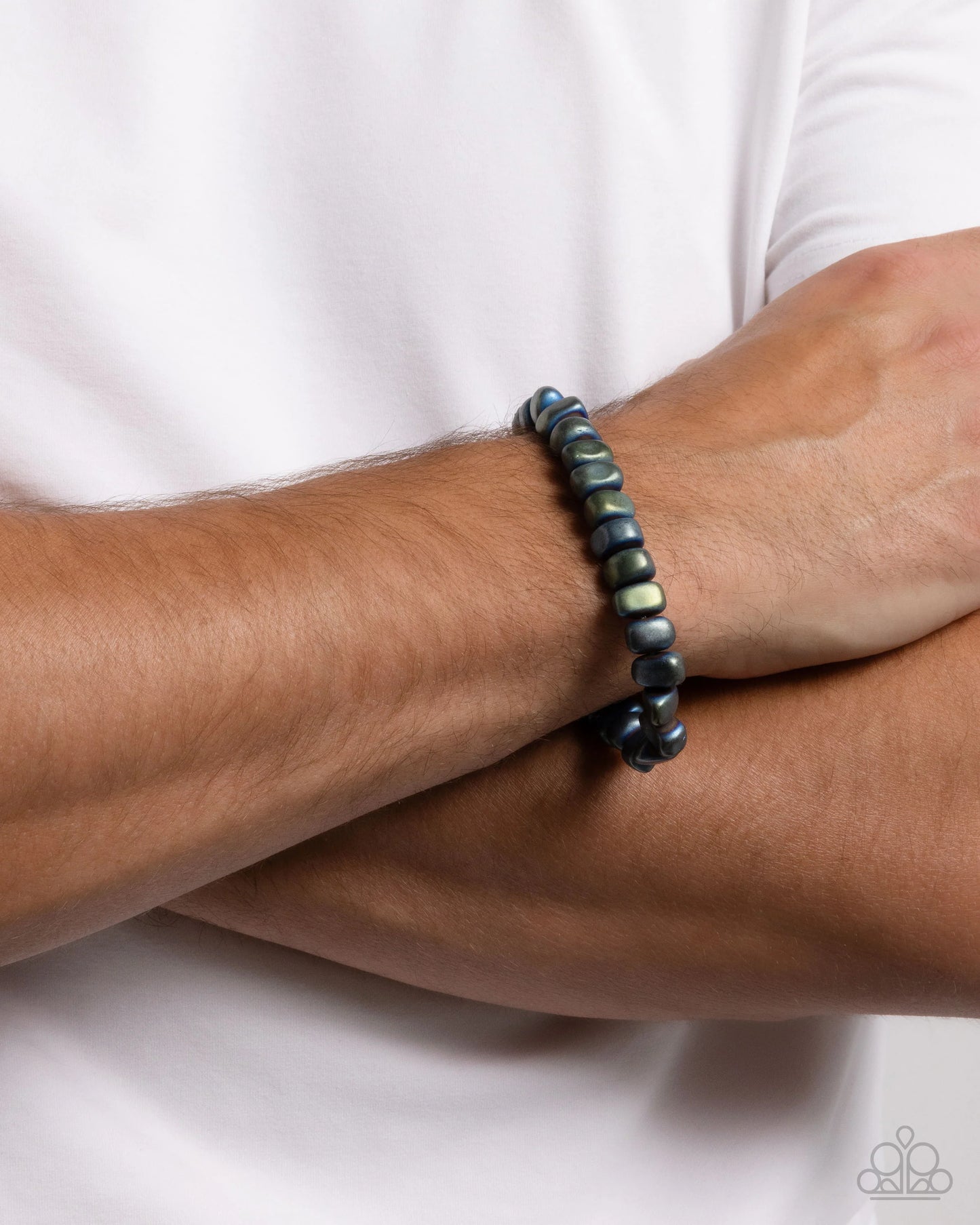 Paparazzi Matte Motivation - Green Mens Bracelet