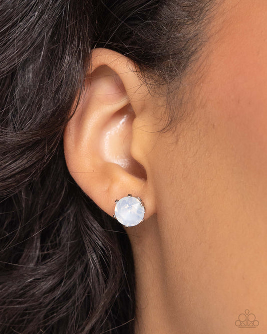 Paparazzi October Breathtaking Birthstone - White Post Earrings
