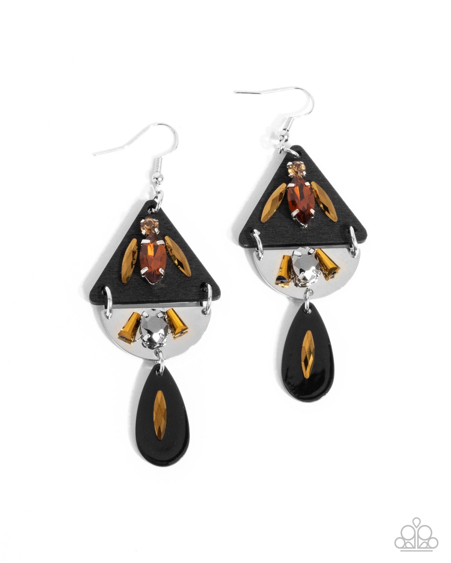 Paparazzi Abstract Articulation - Black Earrings