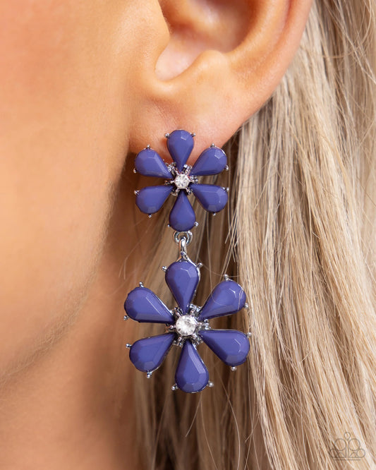 Paparazzi A Blast of Blossoms - Blue Post Earrings