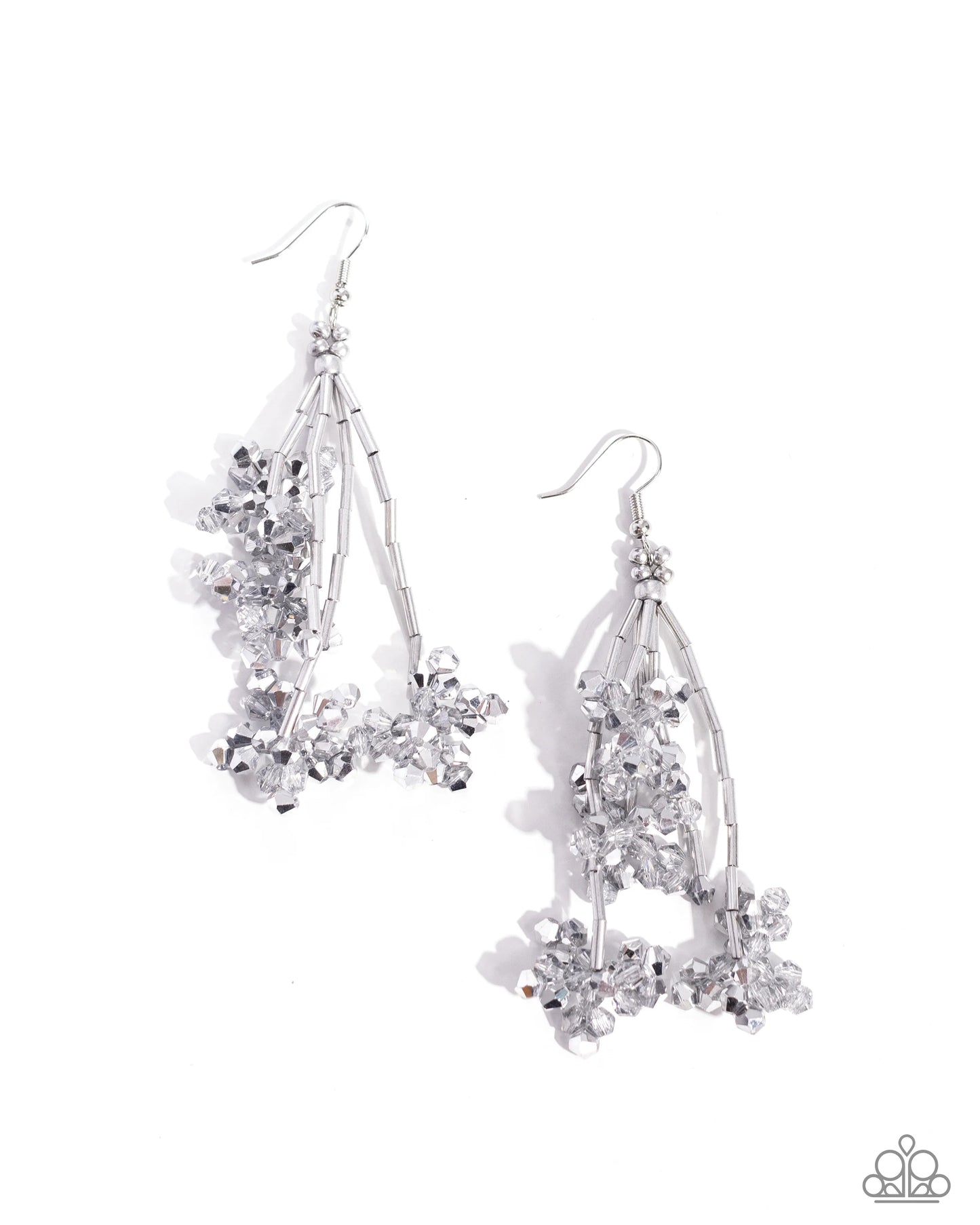 Paparazzi Petaled Precipitation - Silver Earrings