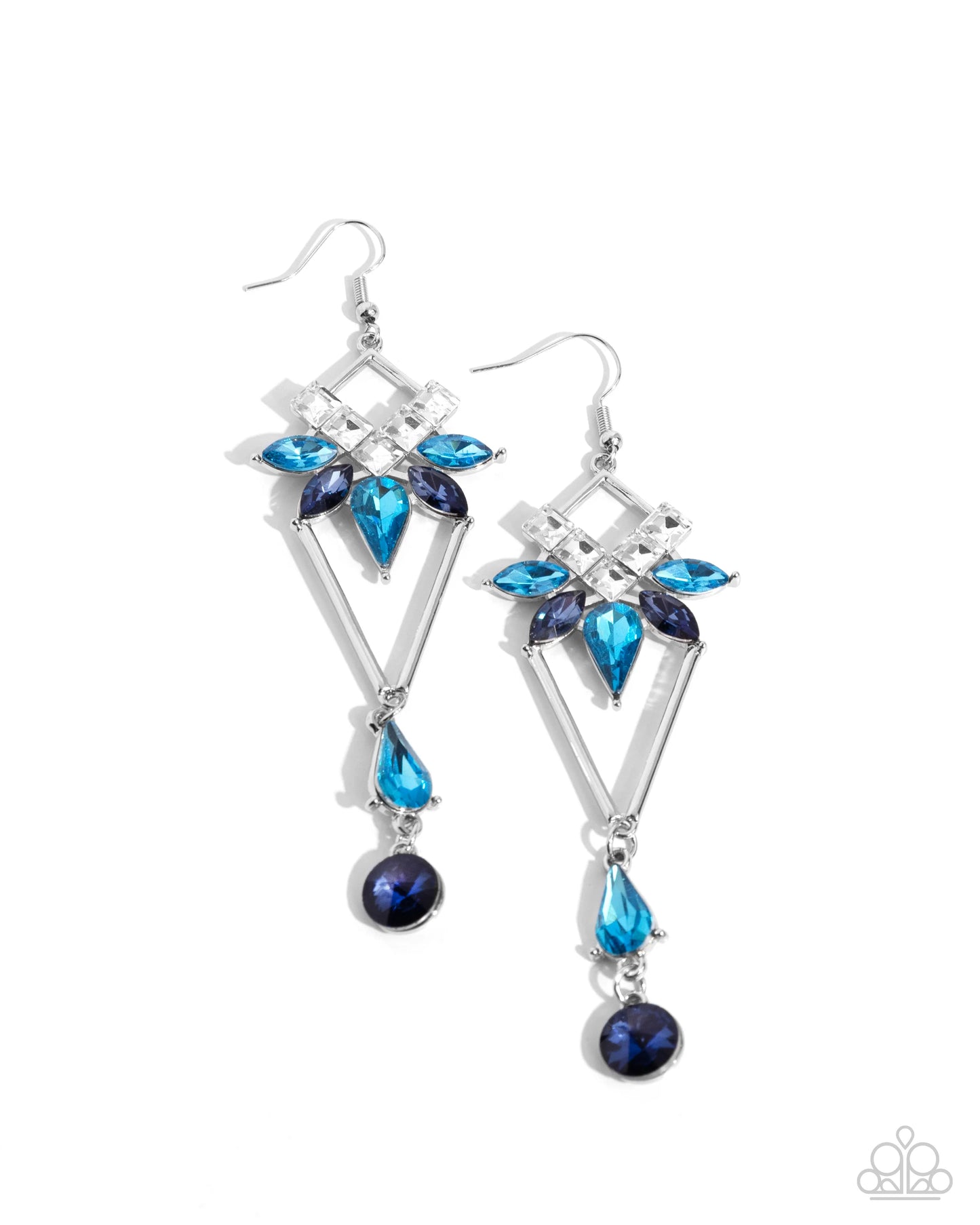 Paparazzi Shoulder-Dusting Shimmer - Blue Earrings