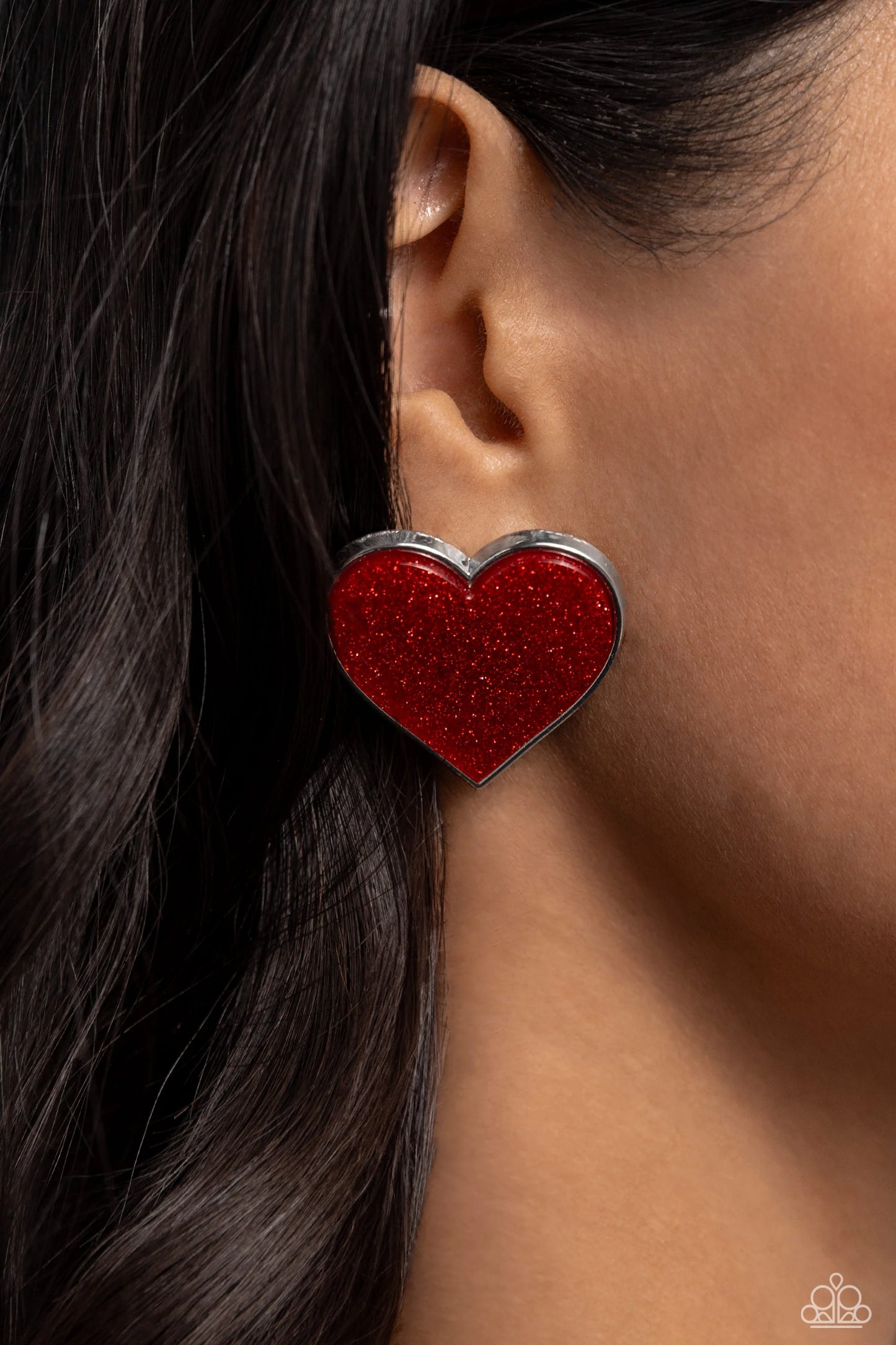 Paparazzi Glitter Gamble - Red Post Earrings
