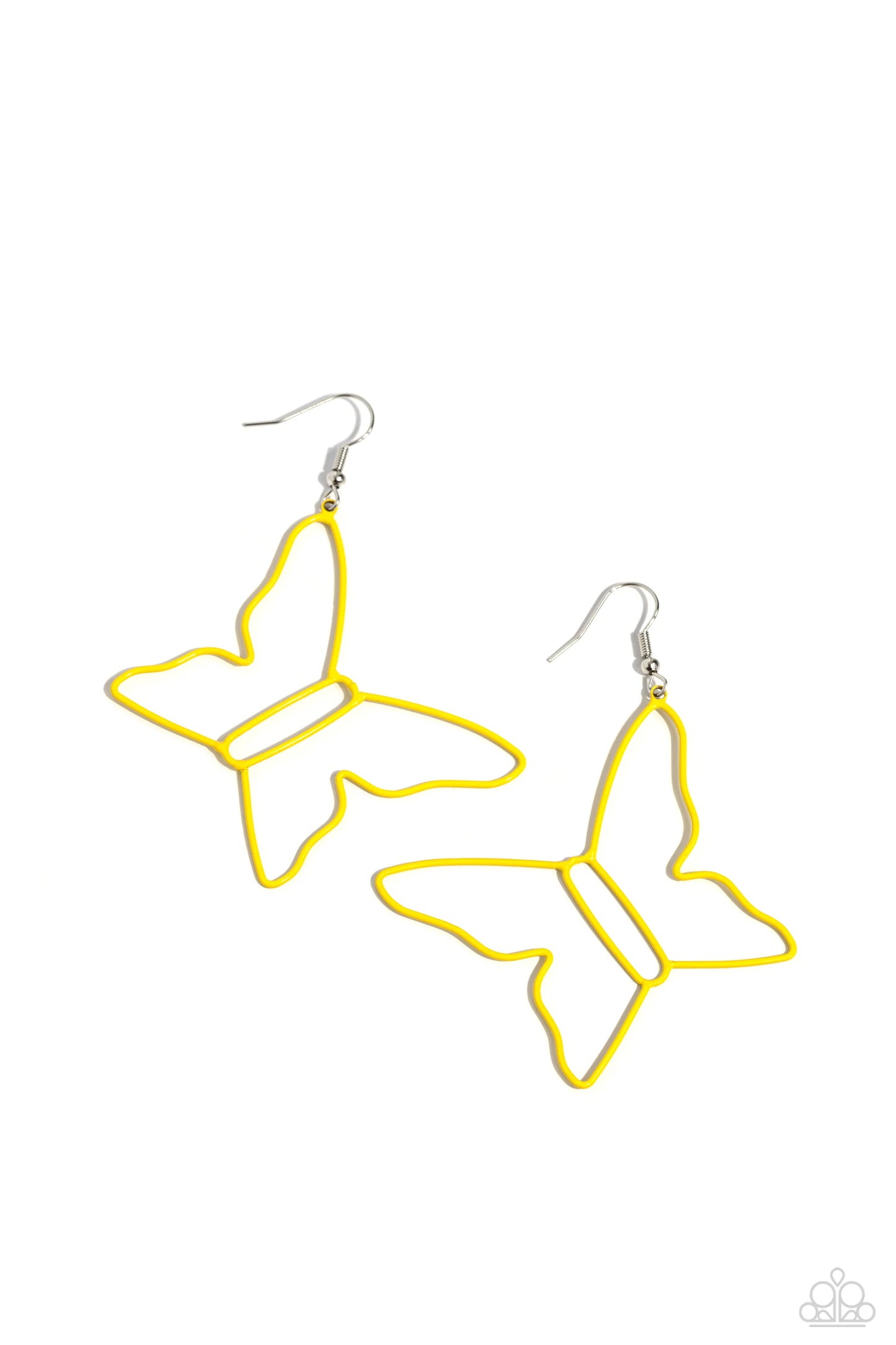 Paparazzi Soaring Silhouettes - Yellow Earrings