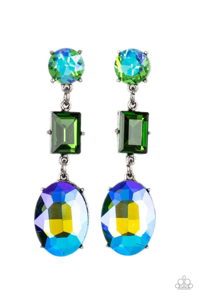 Paparazzi Earring ~ Extra Envious - Green