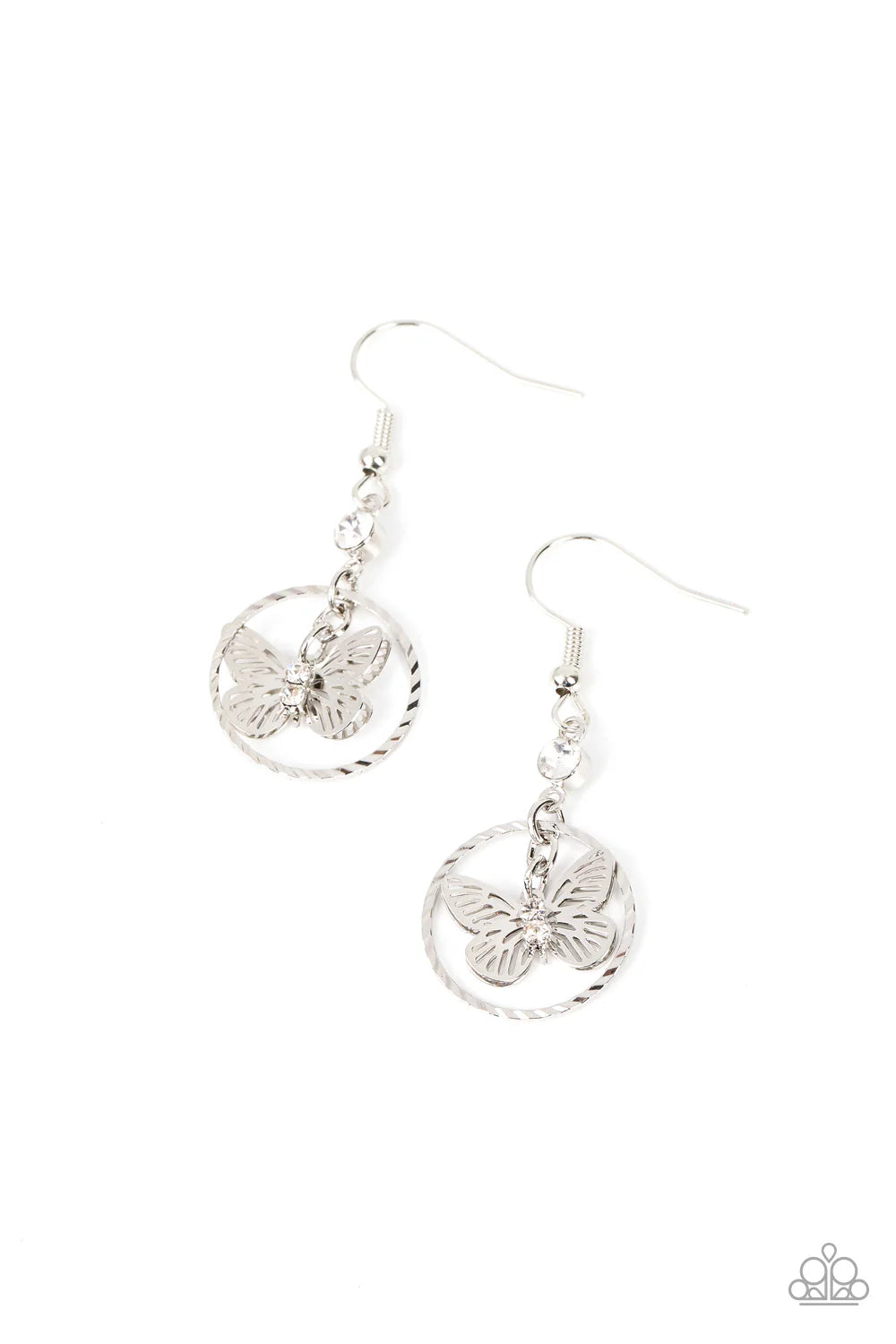 Paparazzi Fabulous Flutter - White Earrings