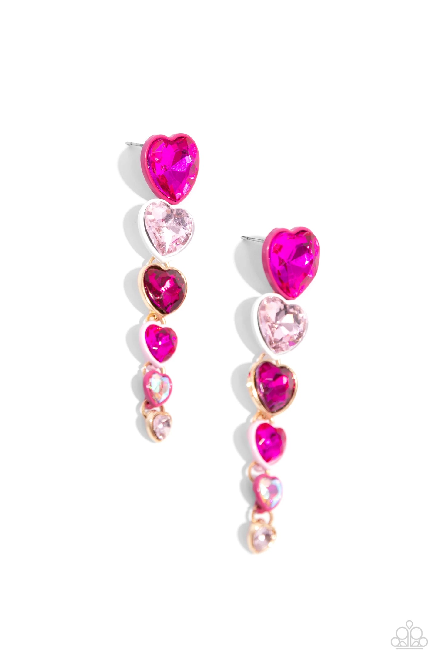 Paparazzi Cascading Casanova - Pink Post Earrings