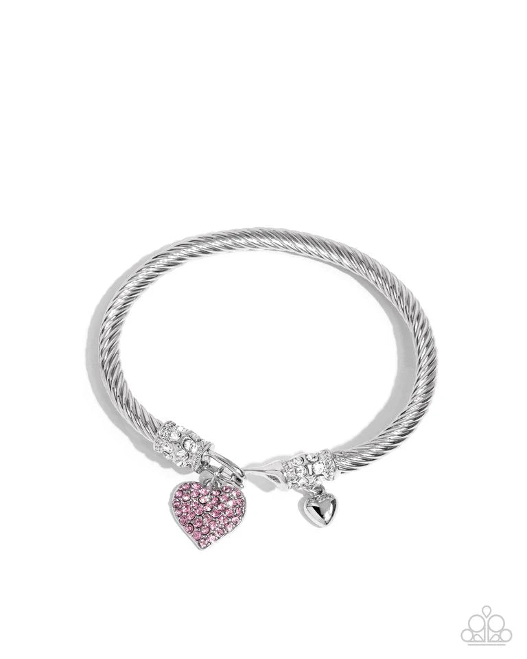 Paparazzi Bracelet ~ Heart Hour - Pink