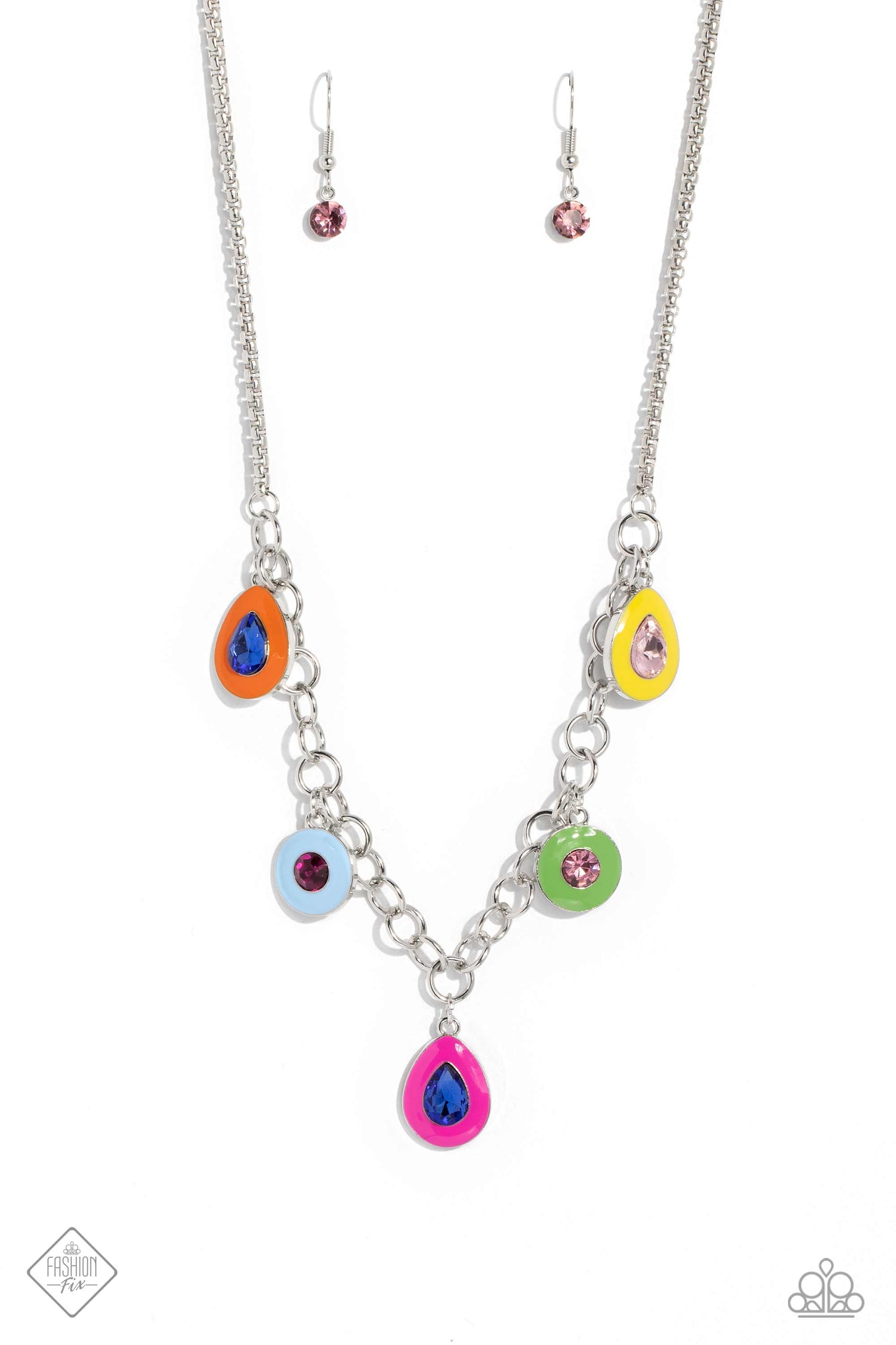 Paparazzi Colorblock Canvas - Multi Earrings/Paparazzi Colorblock Craze - Multi Necklace/Paparazzi Colorblock Chic - Multi Ring