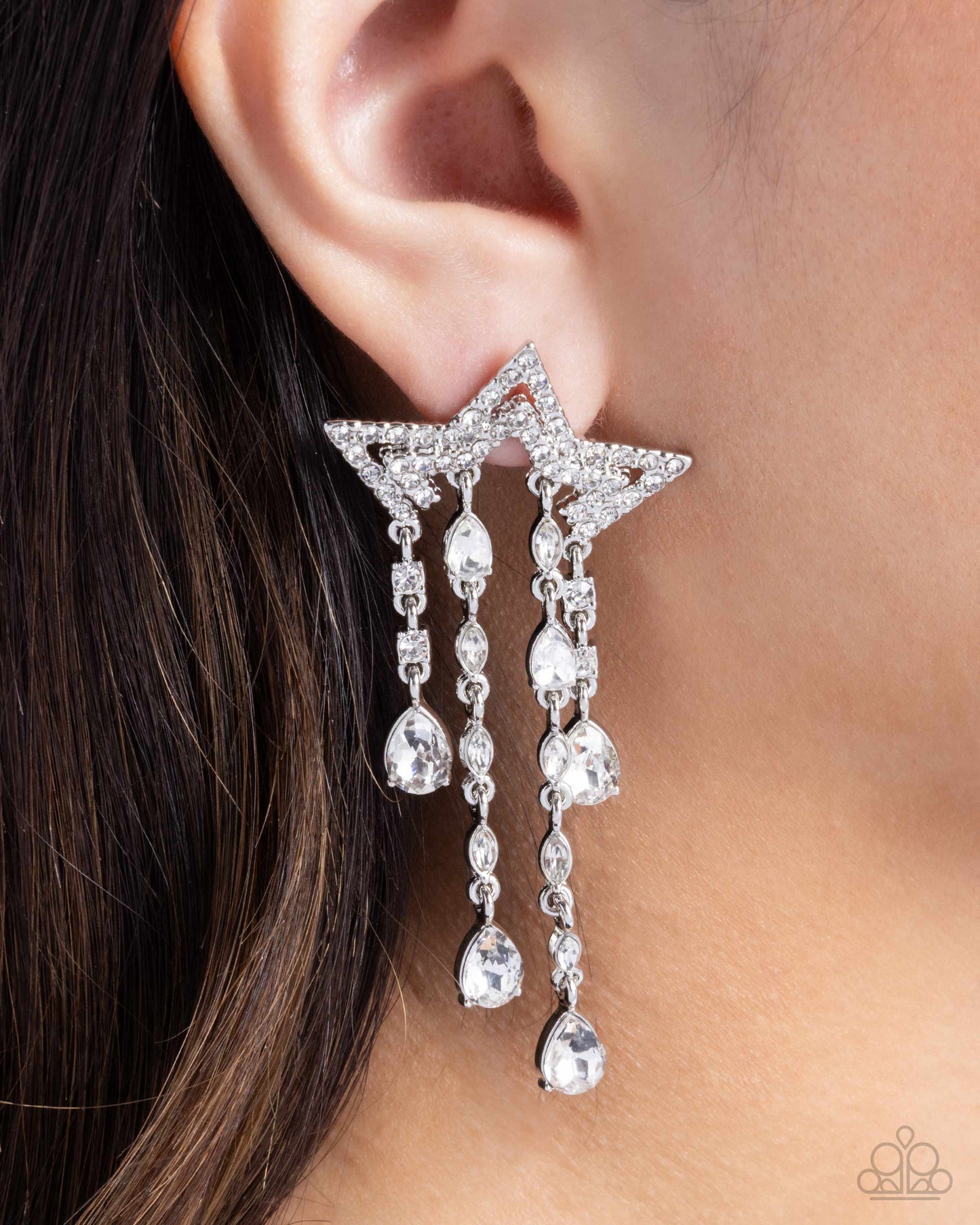 Paparazzi Stellar Scale - White Post Earrings