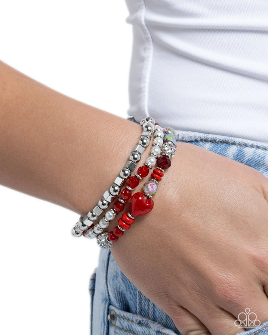 Paparazzi Doting Delight - Red Bracelet