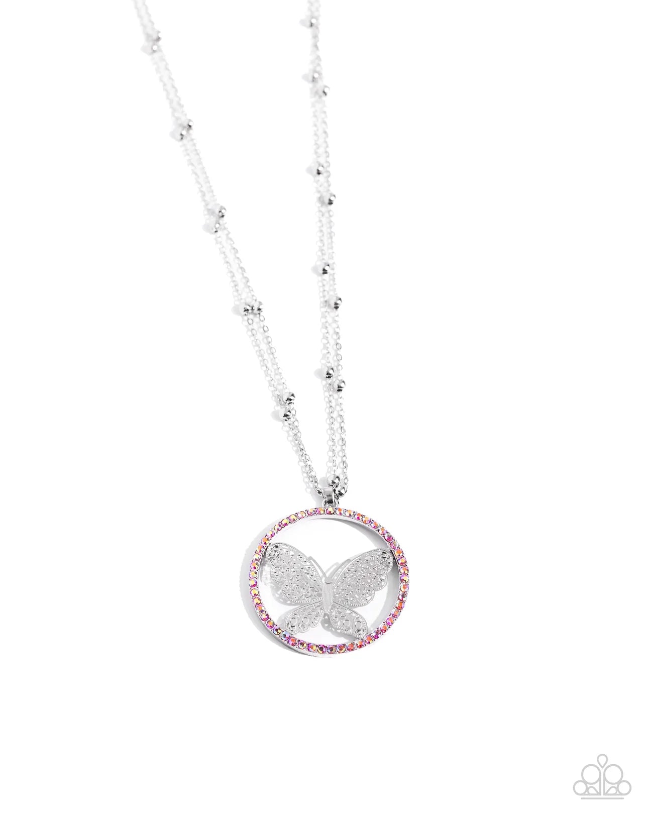 PAPARAZZI "FESTIVE FLIGHT" PINK NECKLACE
