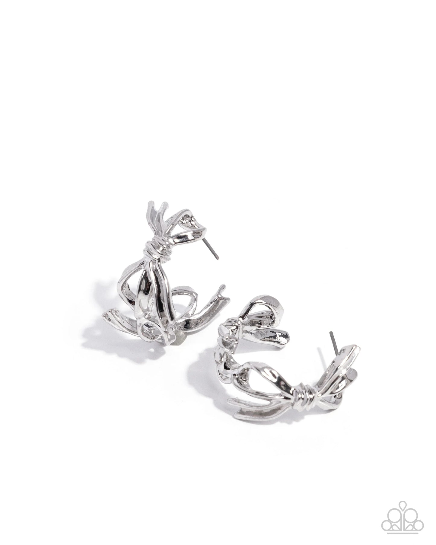 Coquette Catwalk - silver - Paparazzi earrings