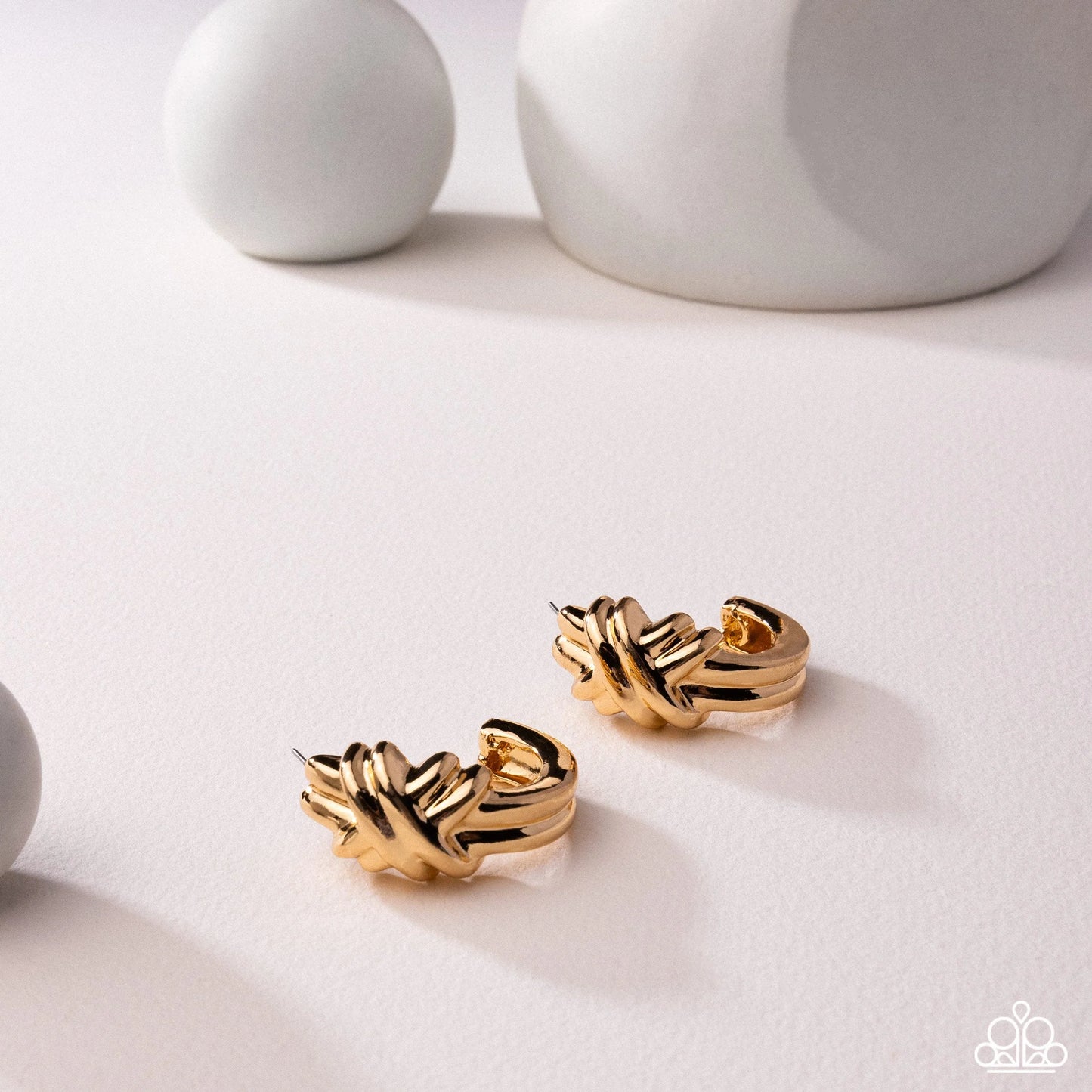 Paparazzi Honor Bound - Gold - July 2025 Life of the Party Exclusive Earrings