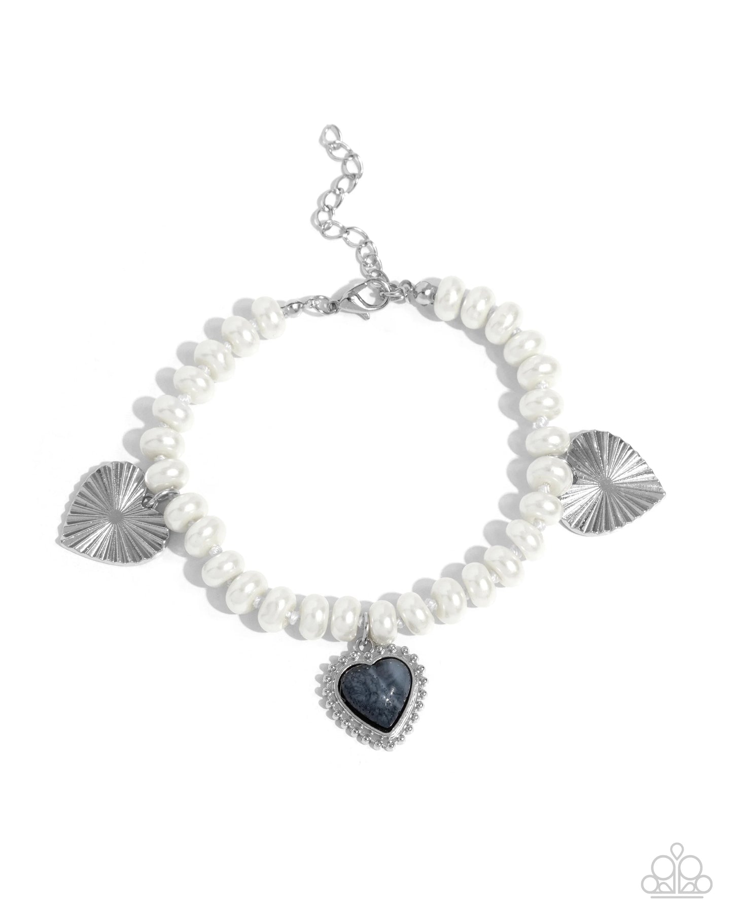 Paparazzi Modest Malibu - Silver Necklace/Paparazzi Heart-struck Haven - Silver Bracelet