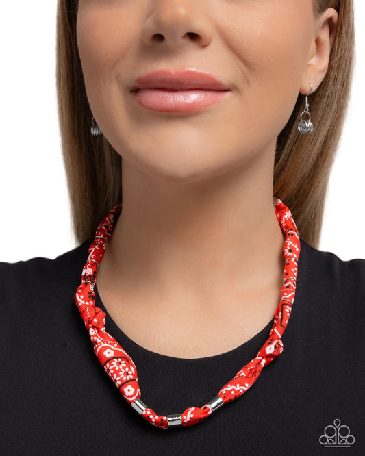 Paparazzi Bandana Balance - Red Necklace