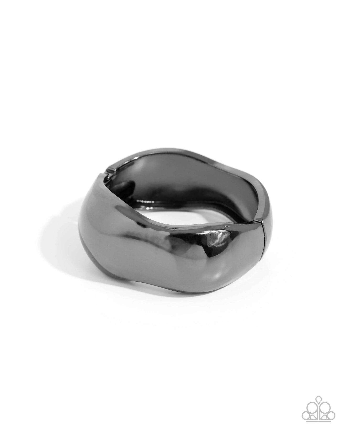 Paparazzi Curved Confident Black Bracelet