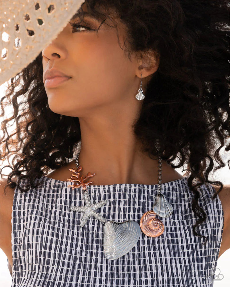 Paparazzi Along the Reef - Silver Necklace