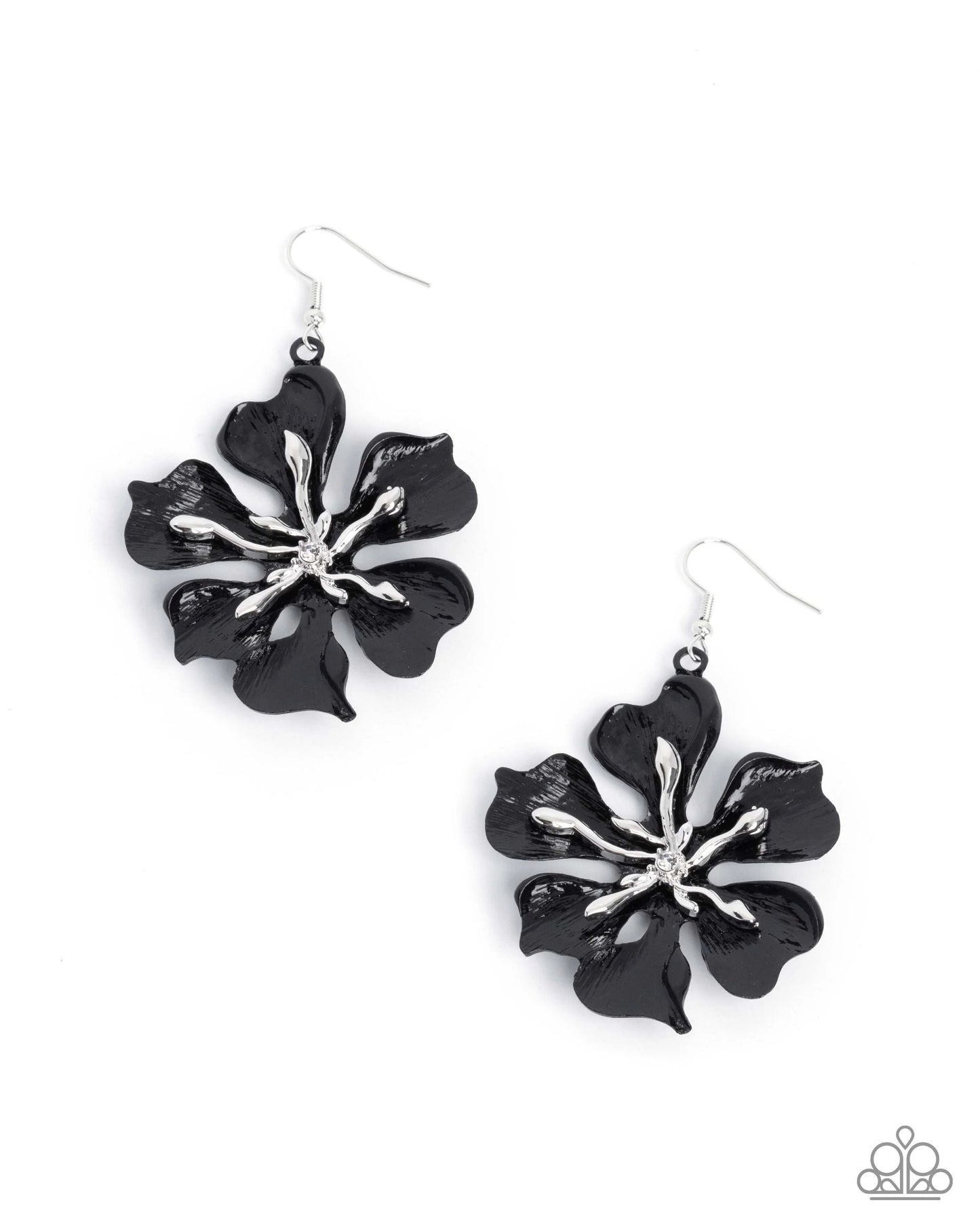Paparazzi Floral Faction - Black Earrings