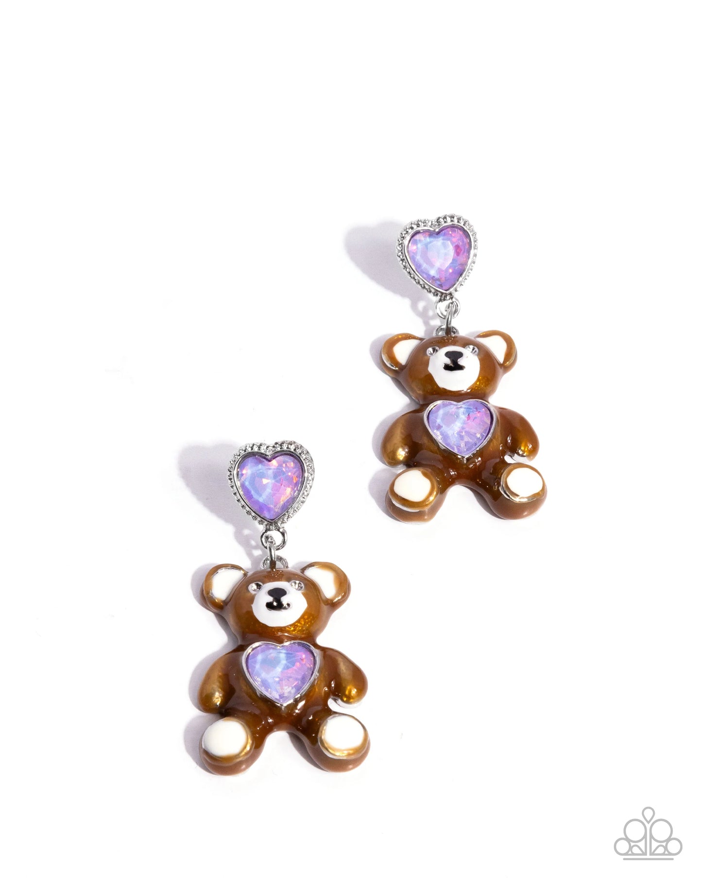 Paparazzi Traditional Teddy - Purple Post Earrings