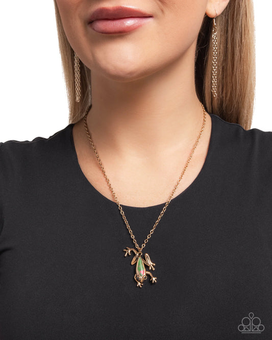 Paparazzi Flashy Tree Frog - Multi Necklace