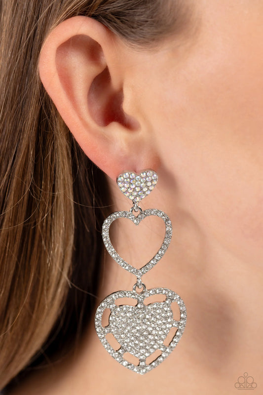 Paparazzi Couples Celebration - White Post Earrings