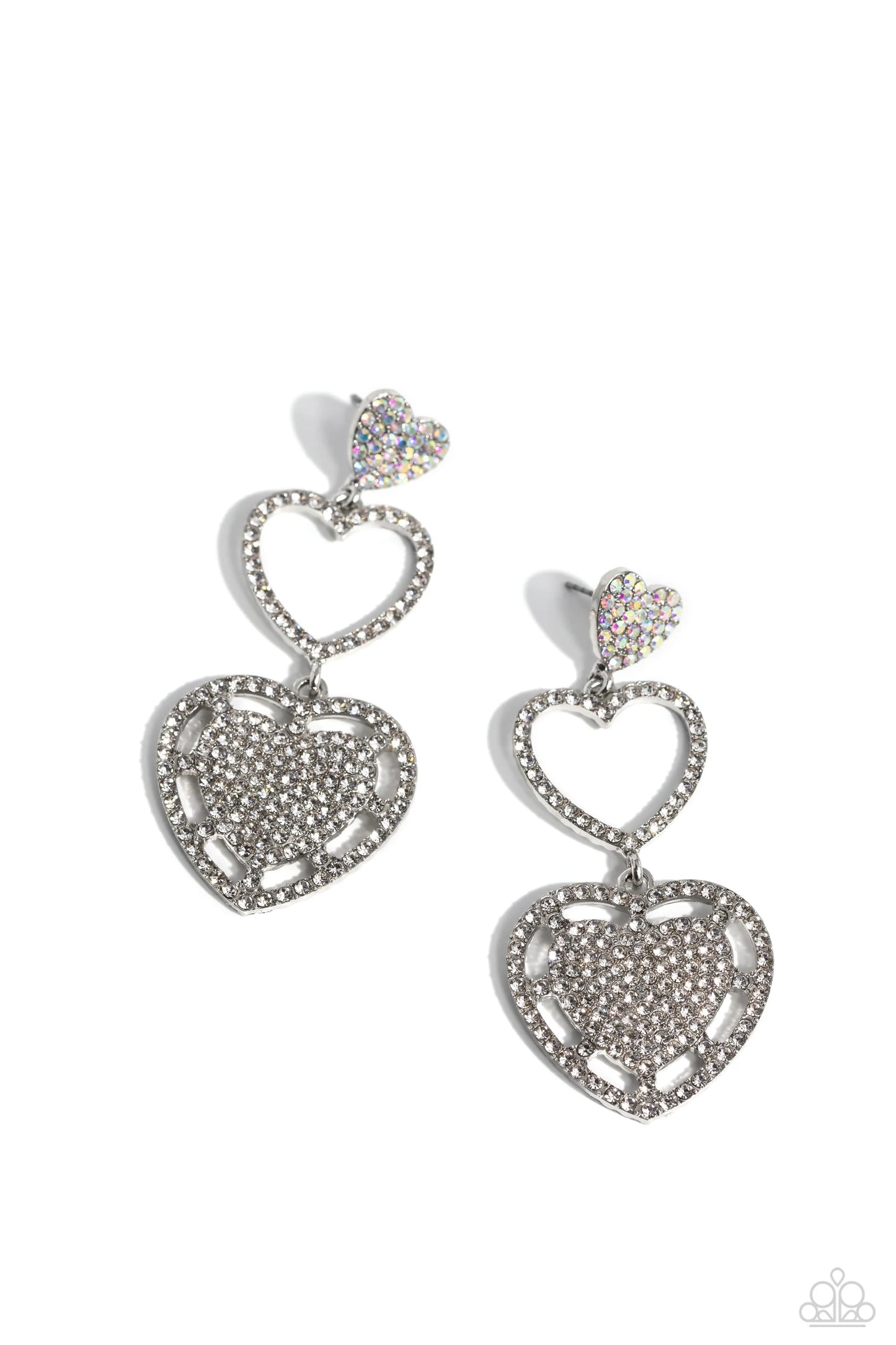 Paparazzi Couples Celebration - White Post Earrings