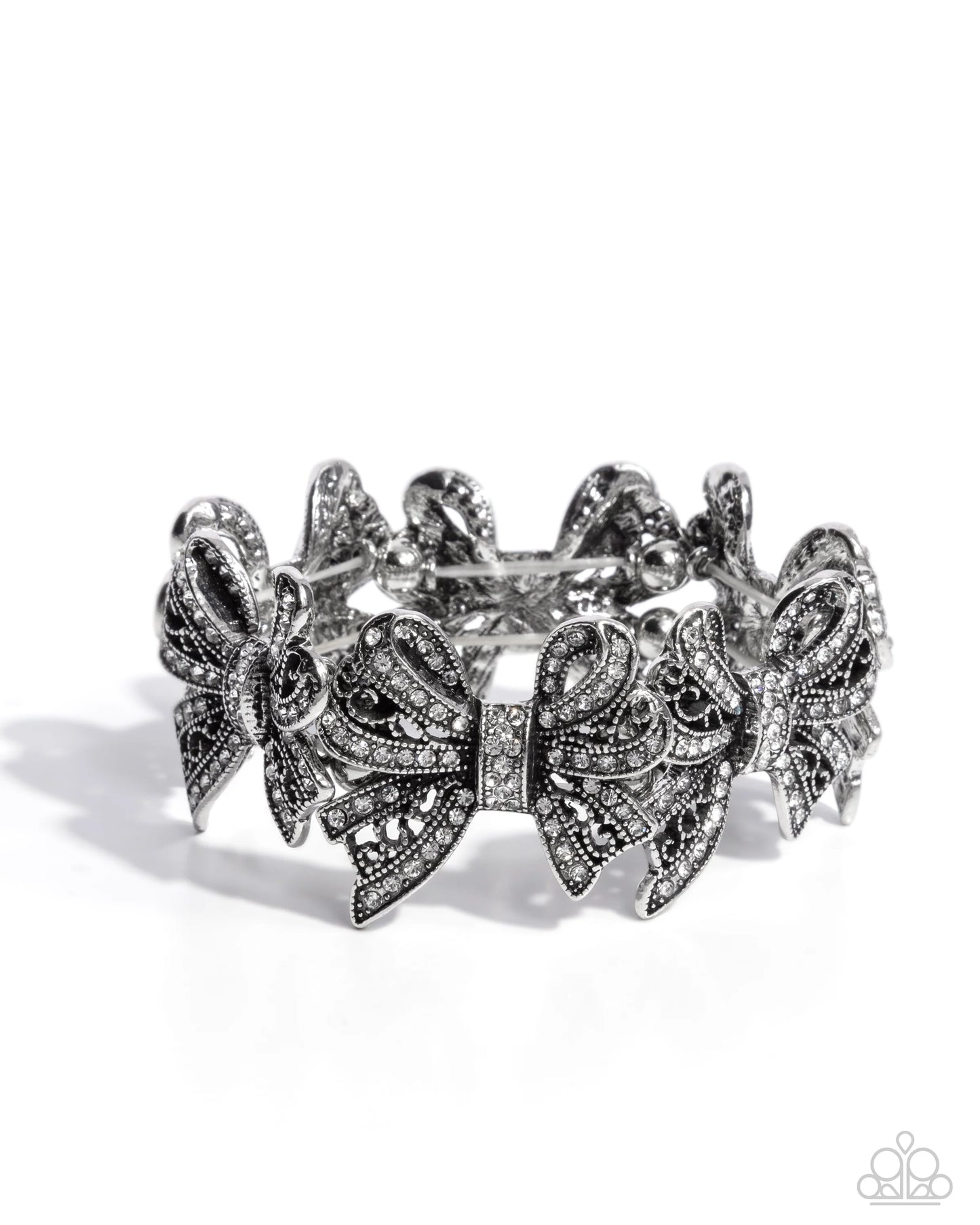 Paparazzi French Flourish - White Bracelet