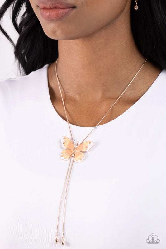 Paparazzi Suspended Shades - Rose Gold Necklace