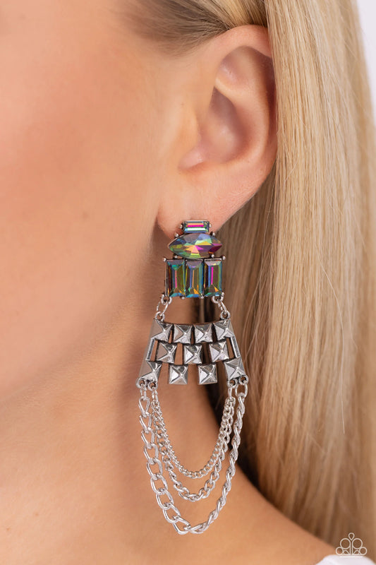 Paparazzi Dangling Art Deco - Multi Post Earrings