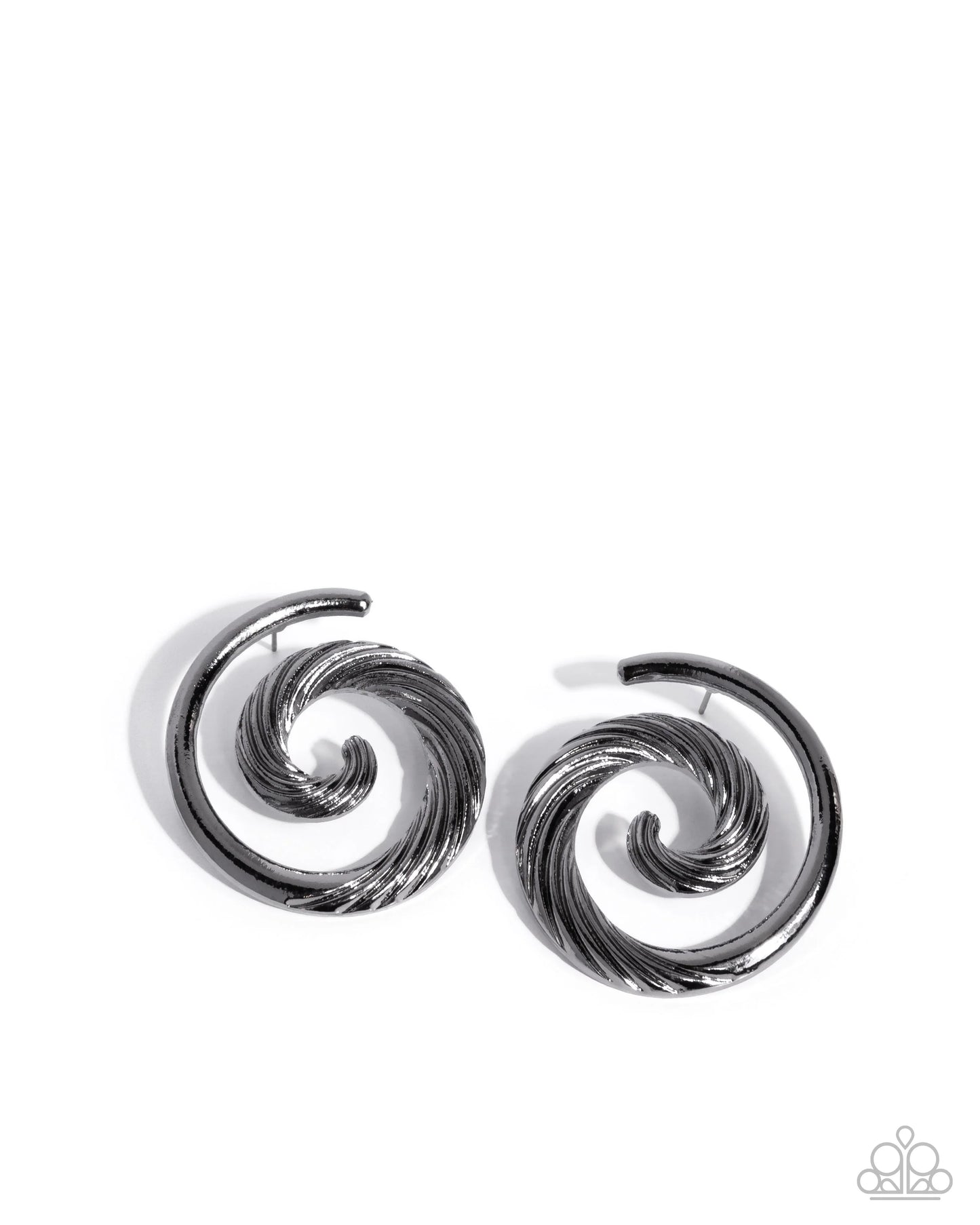 Paparazzi Spiral Silhouette - Black Post Earrings