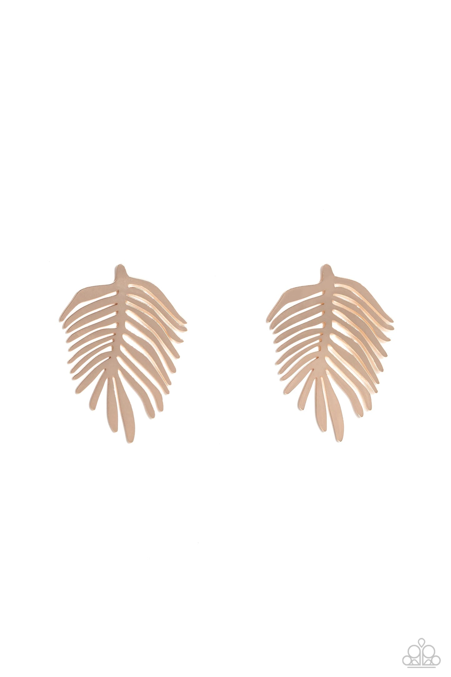 Paparazzi The FROND Row - Gold Post Earrings