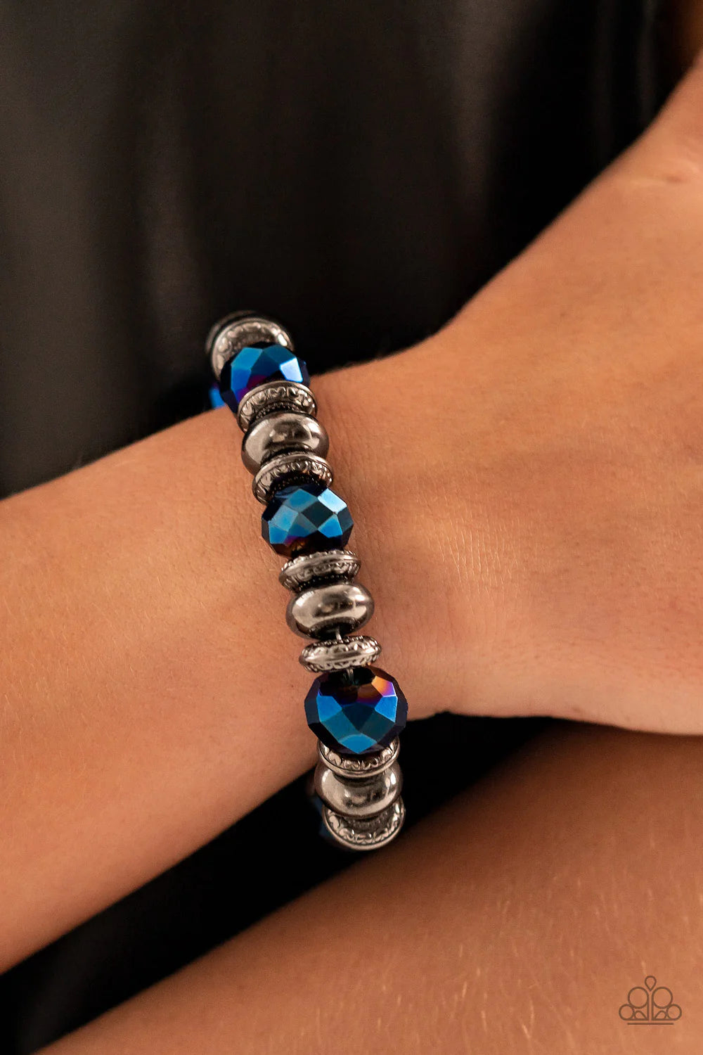 Paparazzi Interstellar Influencer - Blue Necklace/Paparazzi Power Pose - Blue Bracelet