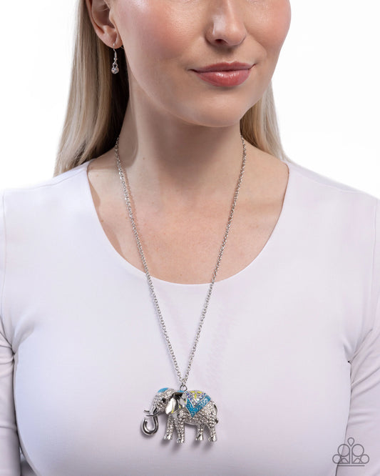 Paparazzi Educated Elephant - Blue Necklace