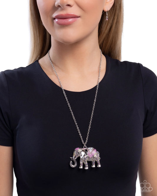 Paparazzi Educated Elephant - Purple Necklace